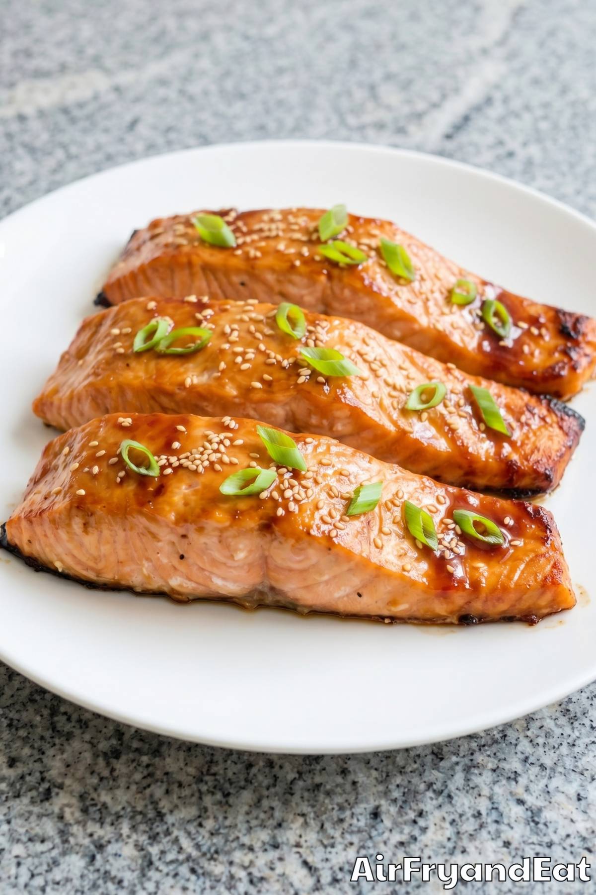 savory air fryer teriyaki salmon plate