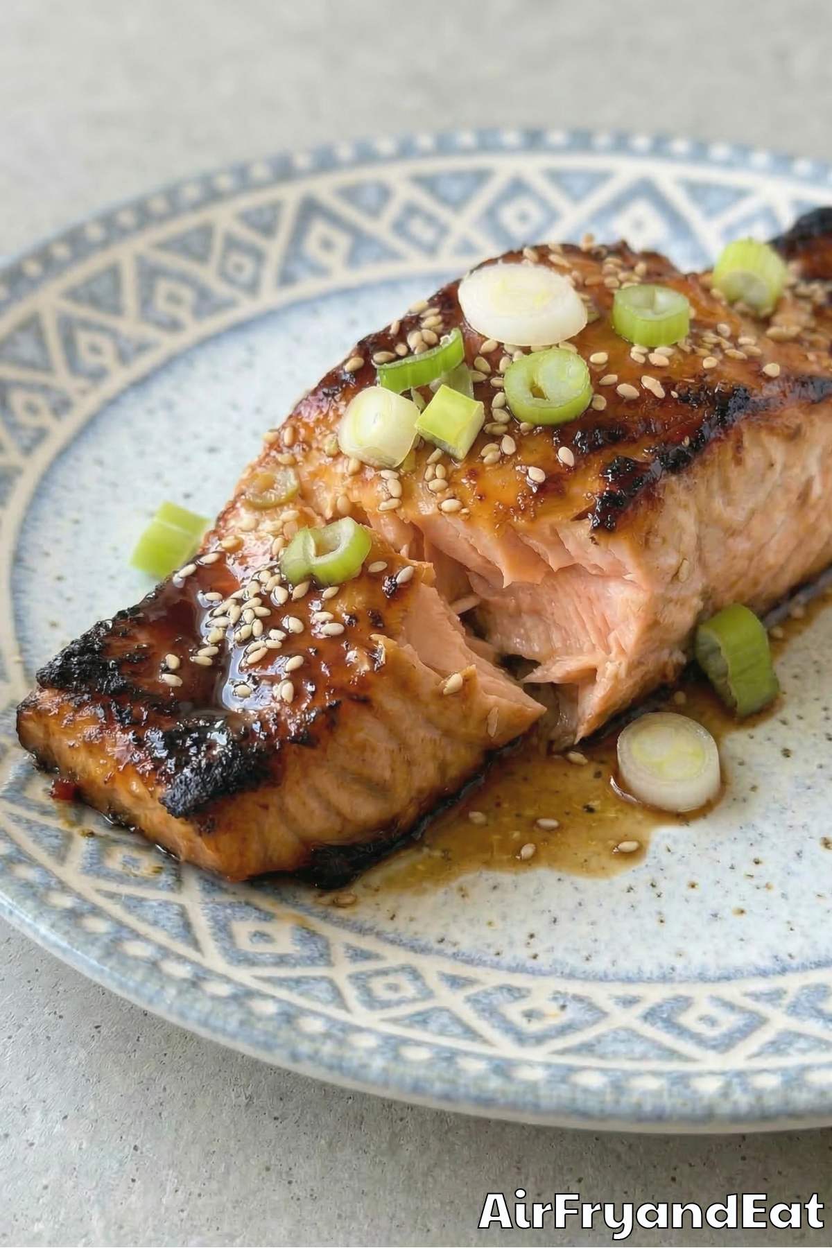 Succulent air fryer teriyaki salmon meal