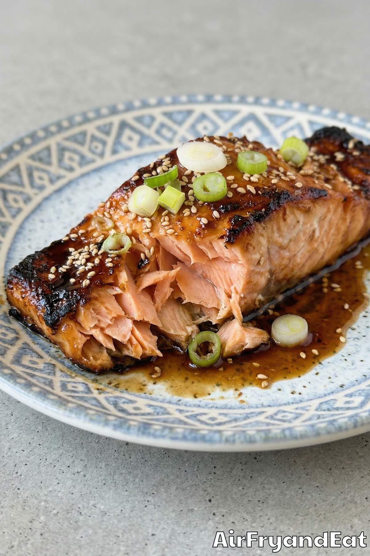 Easy air fryer teriyaki salmon dinner