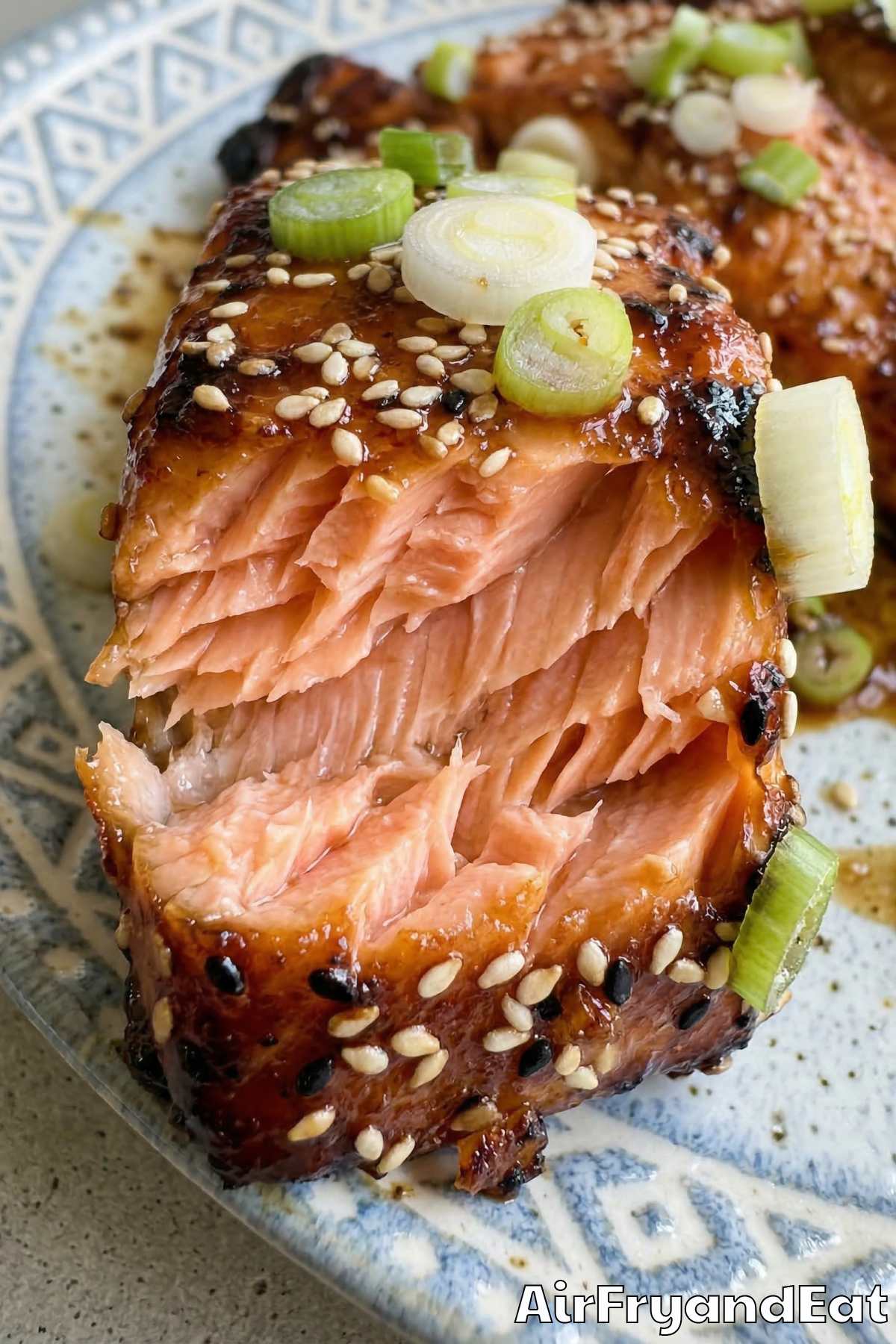 Savory air fryer teriyaki salmon served fresh
