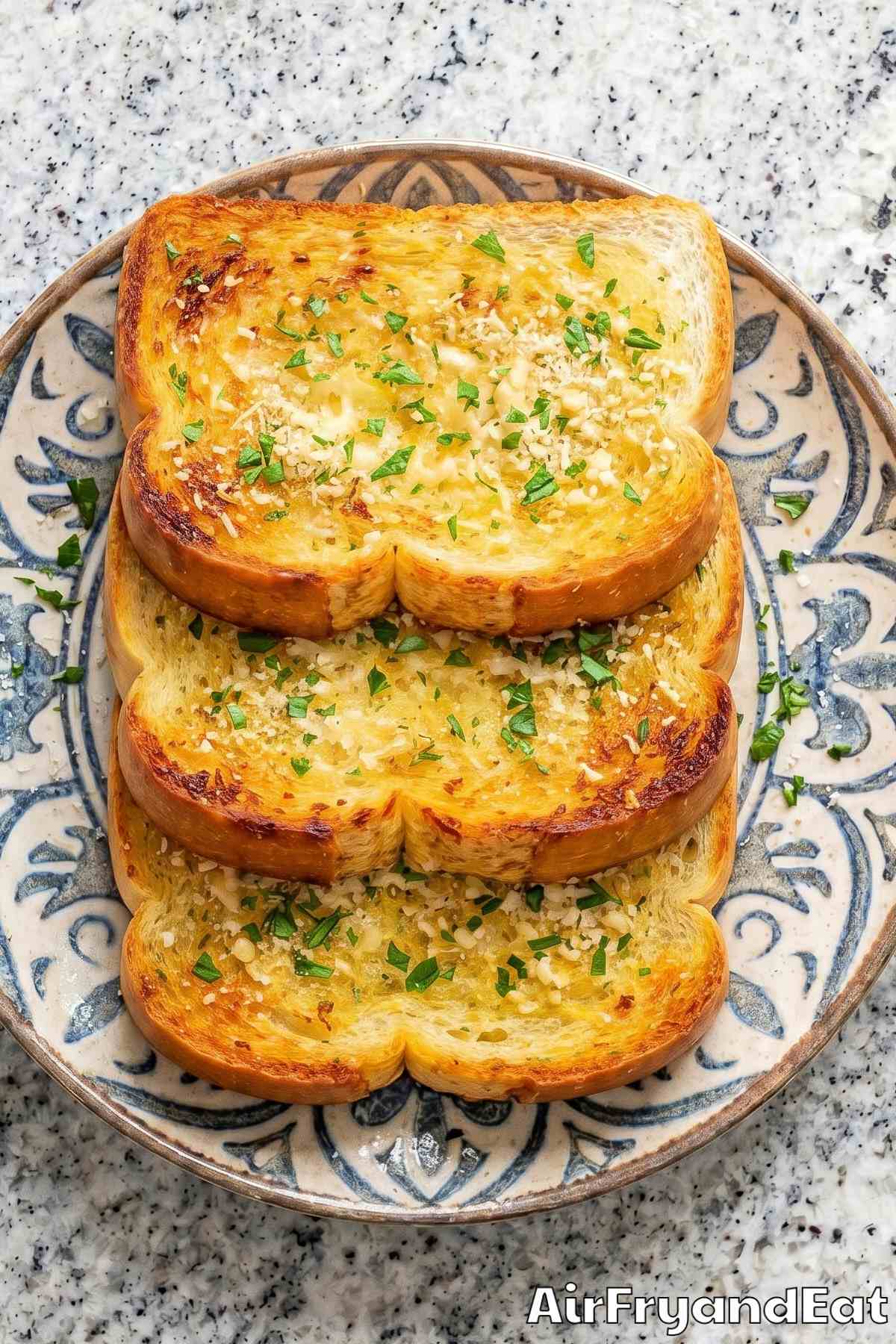 Warm garlic air fryer Texas toast