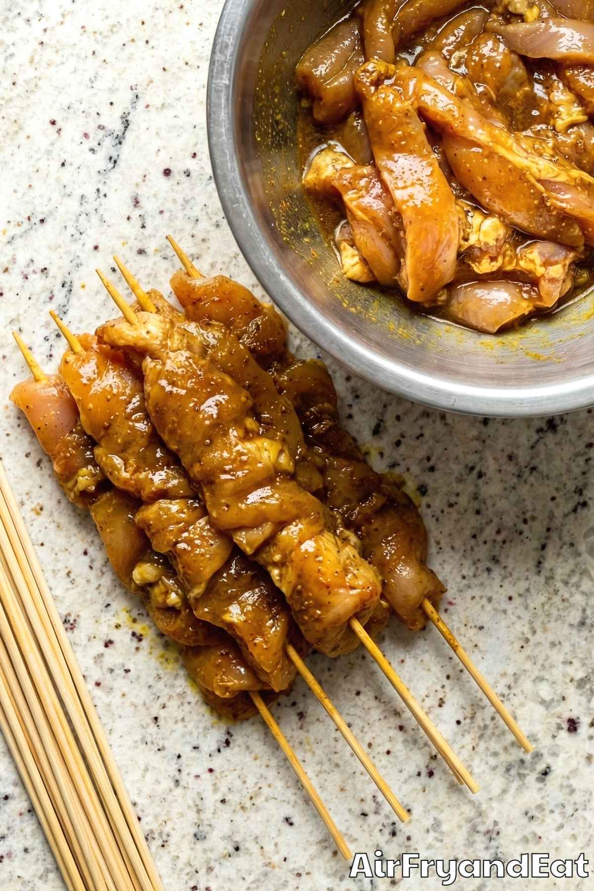 Air Fryer Thai Peanut Chicken Satay Step 2