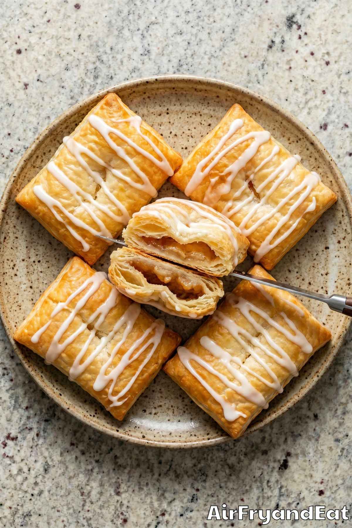 easy air fryer toaster strudel with glaze