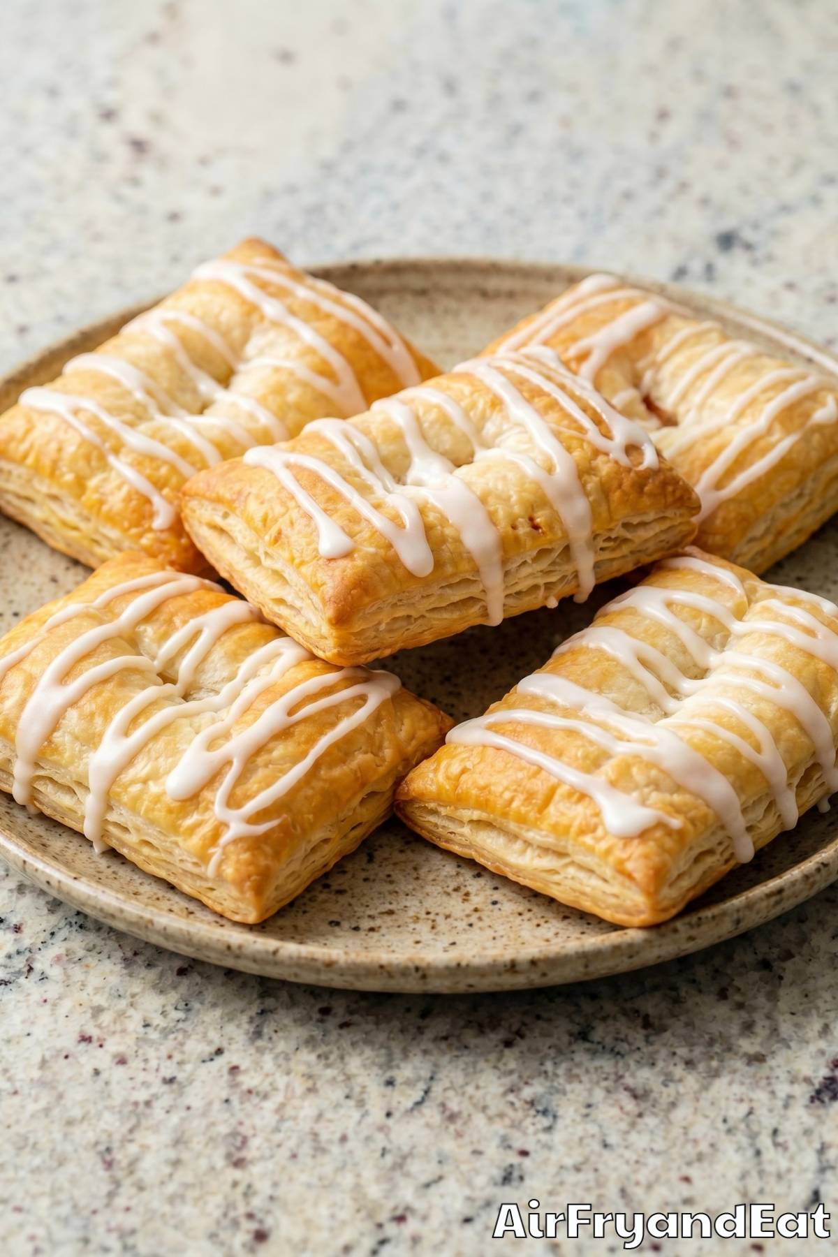 warm air fryer toaster strudel close up