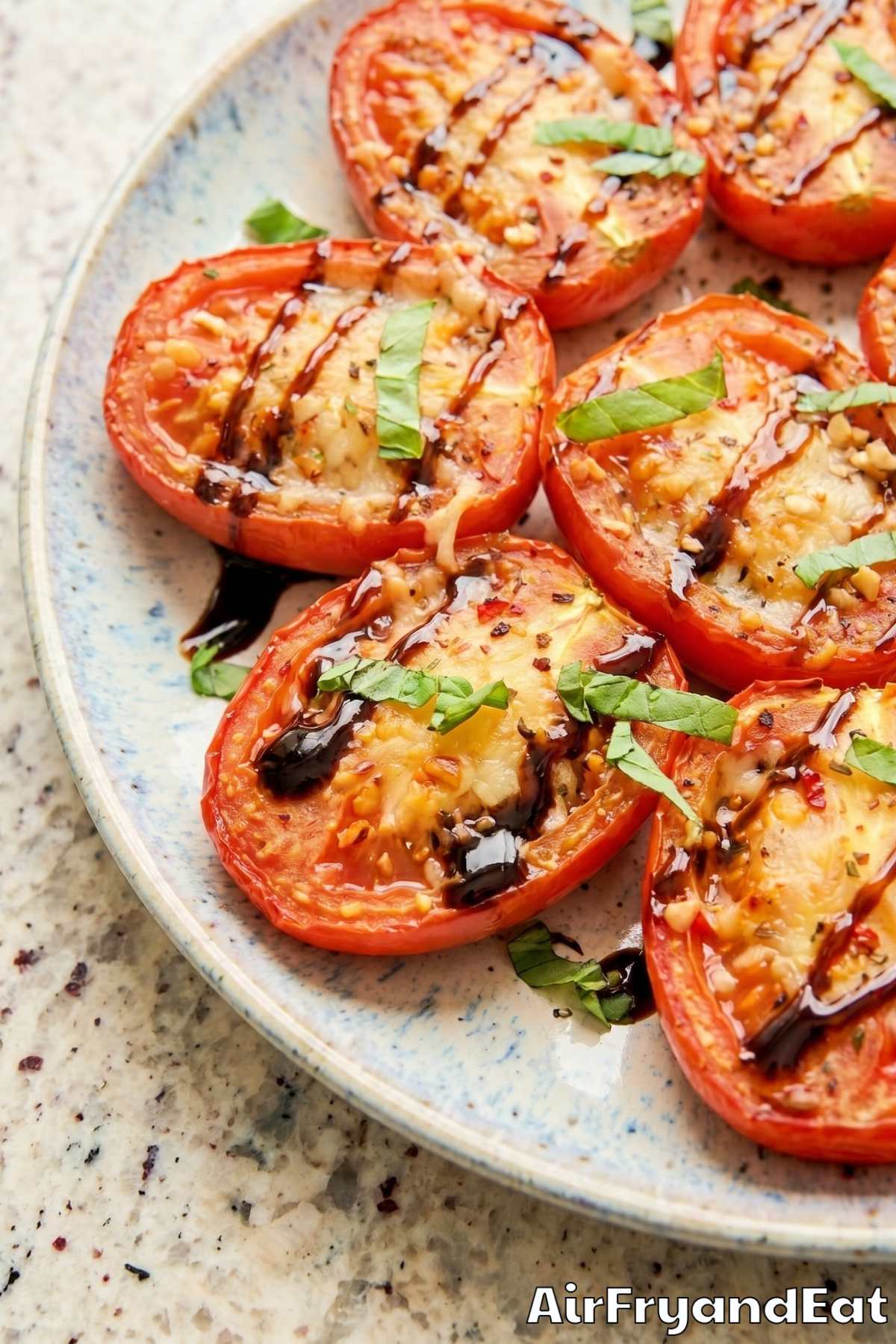 Bursting air fryer tomatoes with seasoning