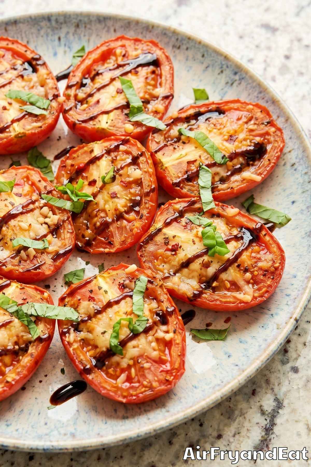 Easy air fryer tomatoes ready to serve