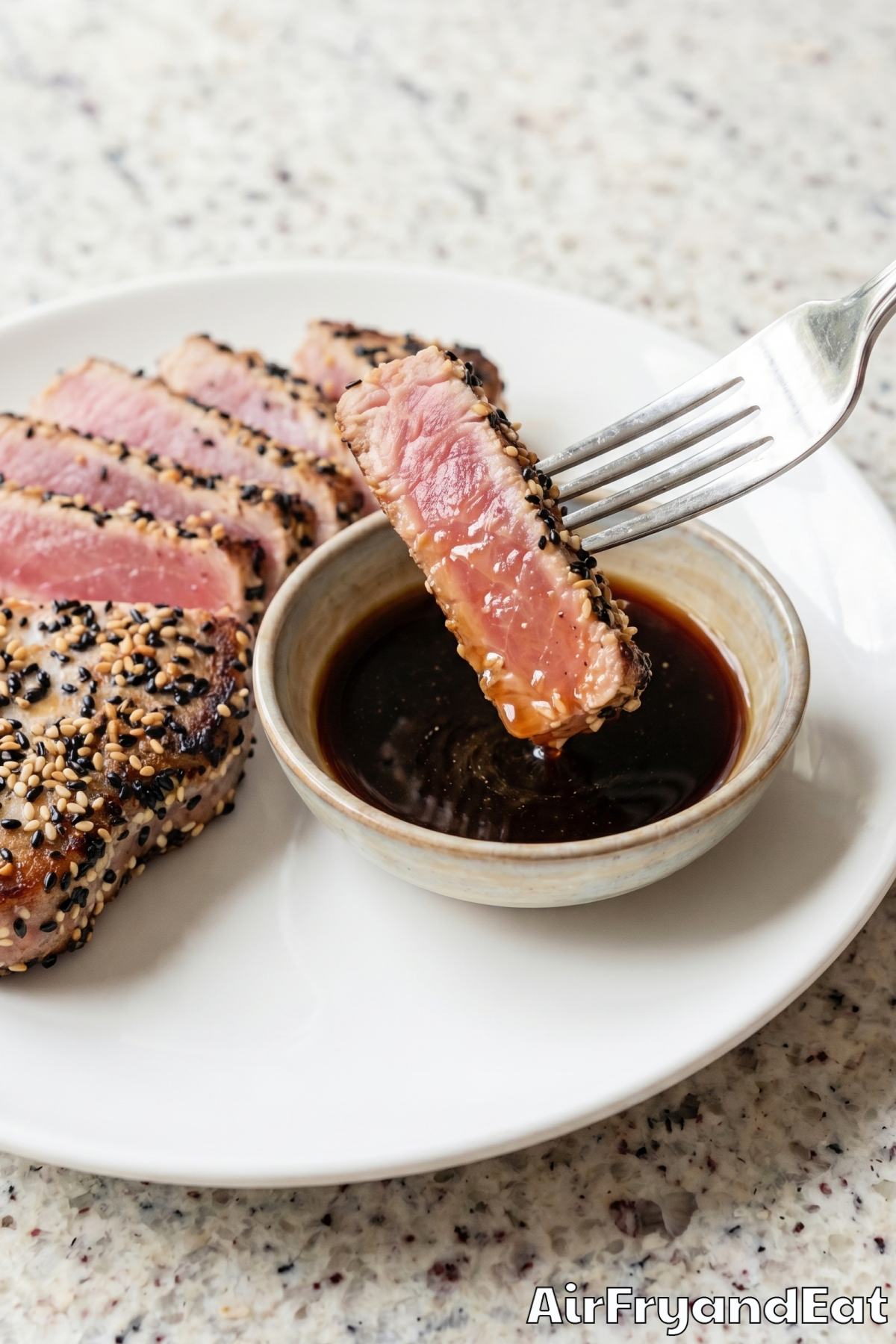 Flavorful air fryer tuna steaks with herbs