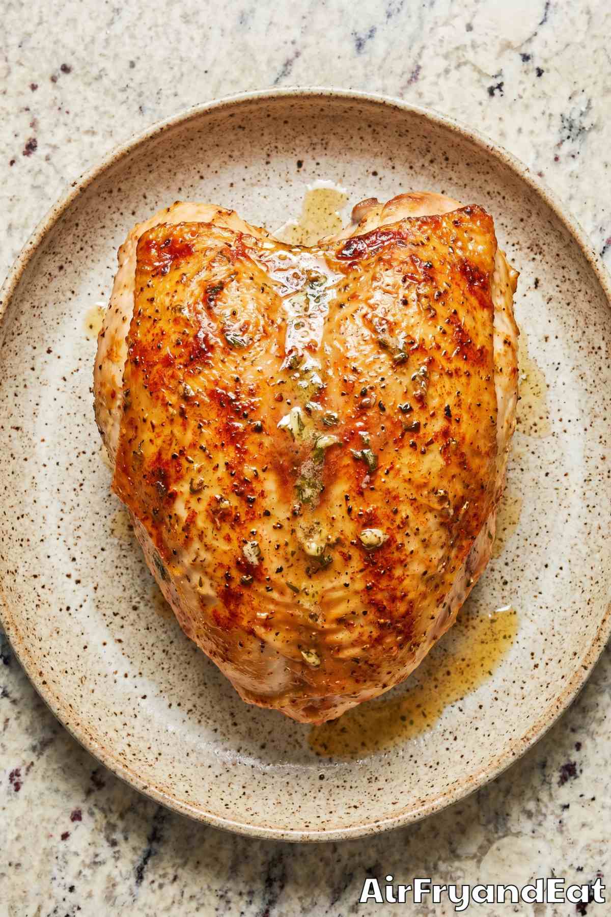 Tender air fryer turkey breast serving