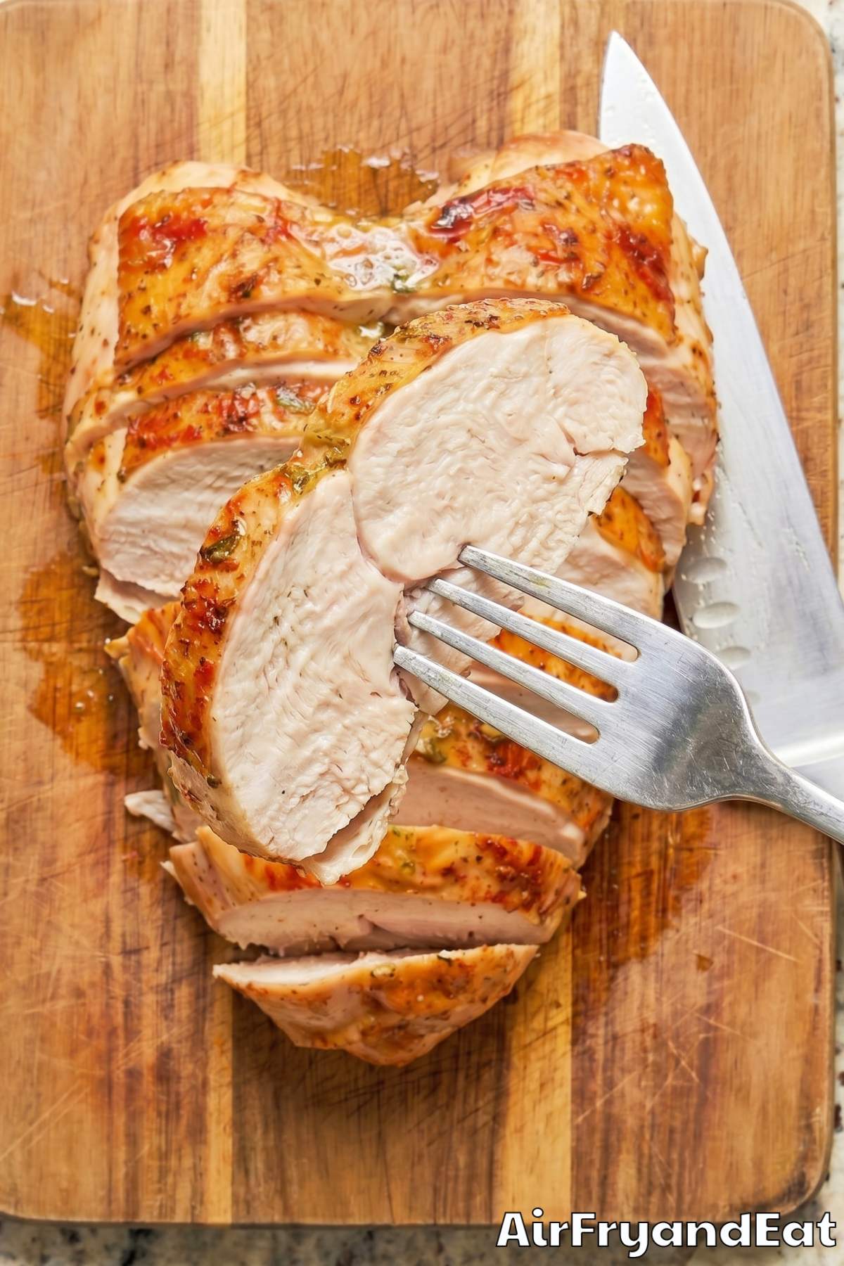 Herb-rubbed air fryer turkey breast