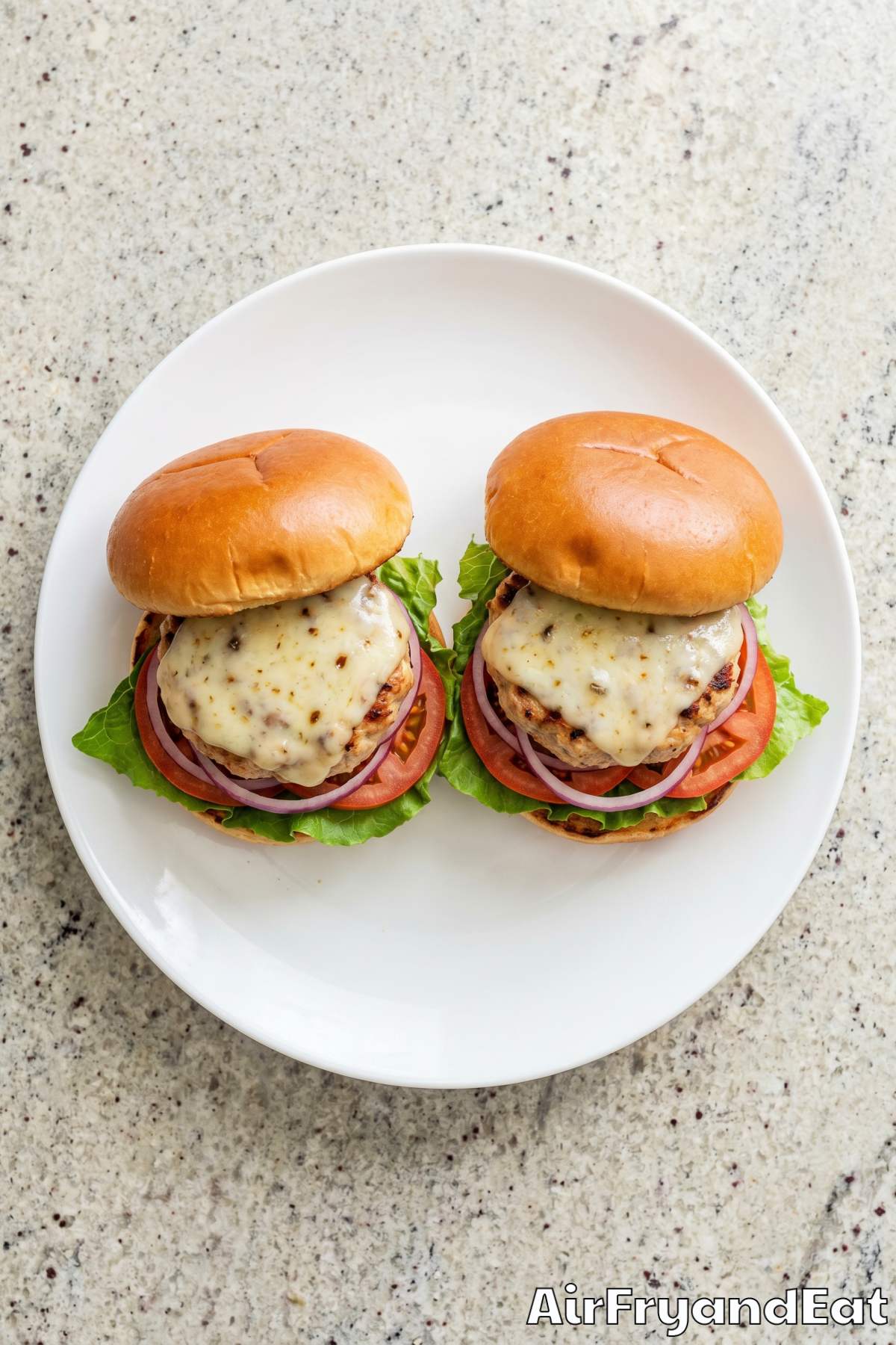 Tender air fryer turkey burgers with lettuce