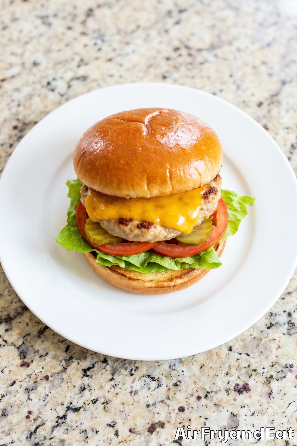 Simple air fryer turkey burgers ready to eat