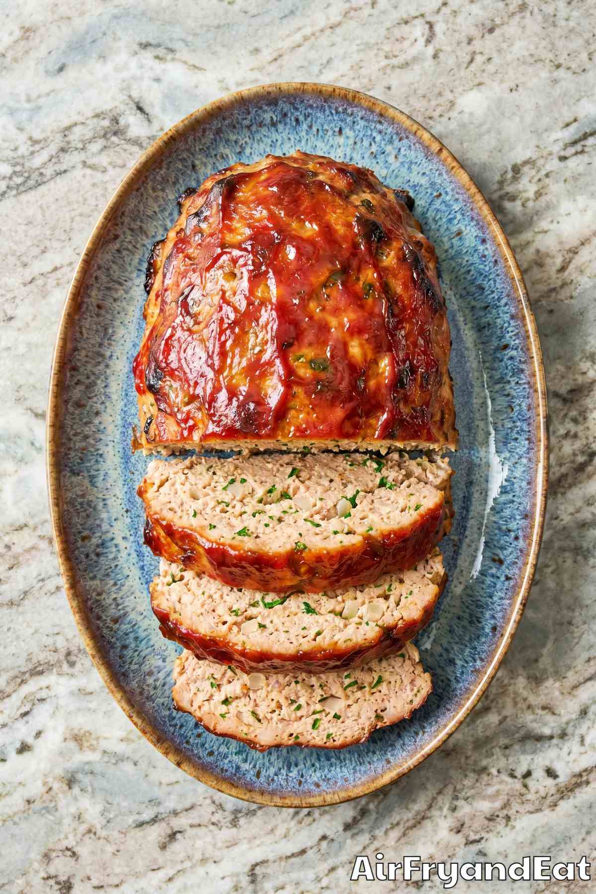 Easy air fryer turkey meatloaf dinner