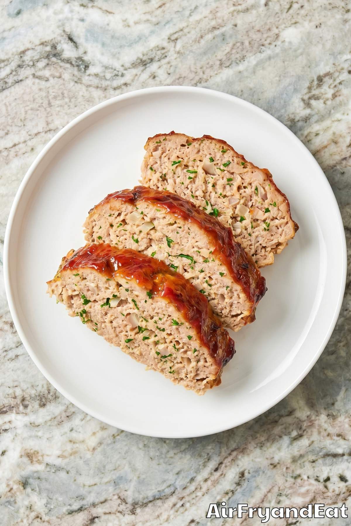 Hearty air fryer turkey meatloaf portion