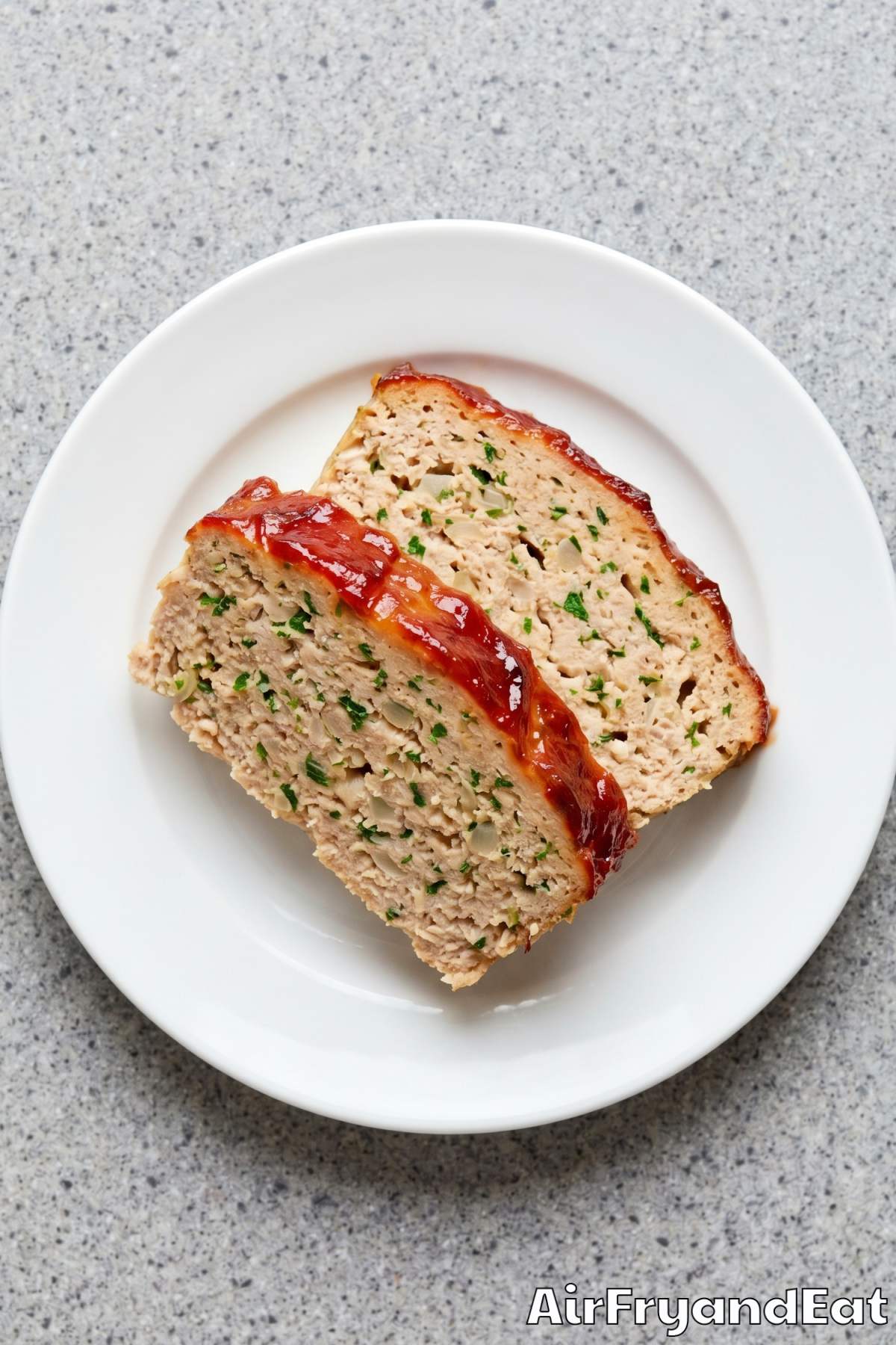 Glazed air fryer turkey meatloaf slices