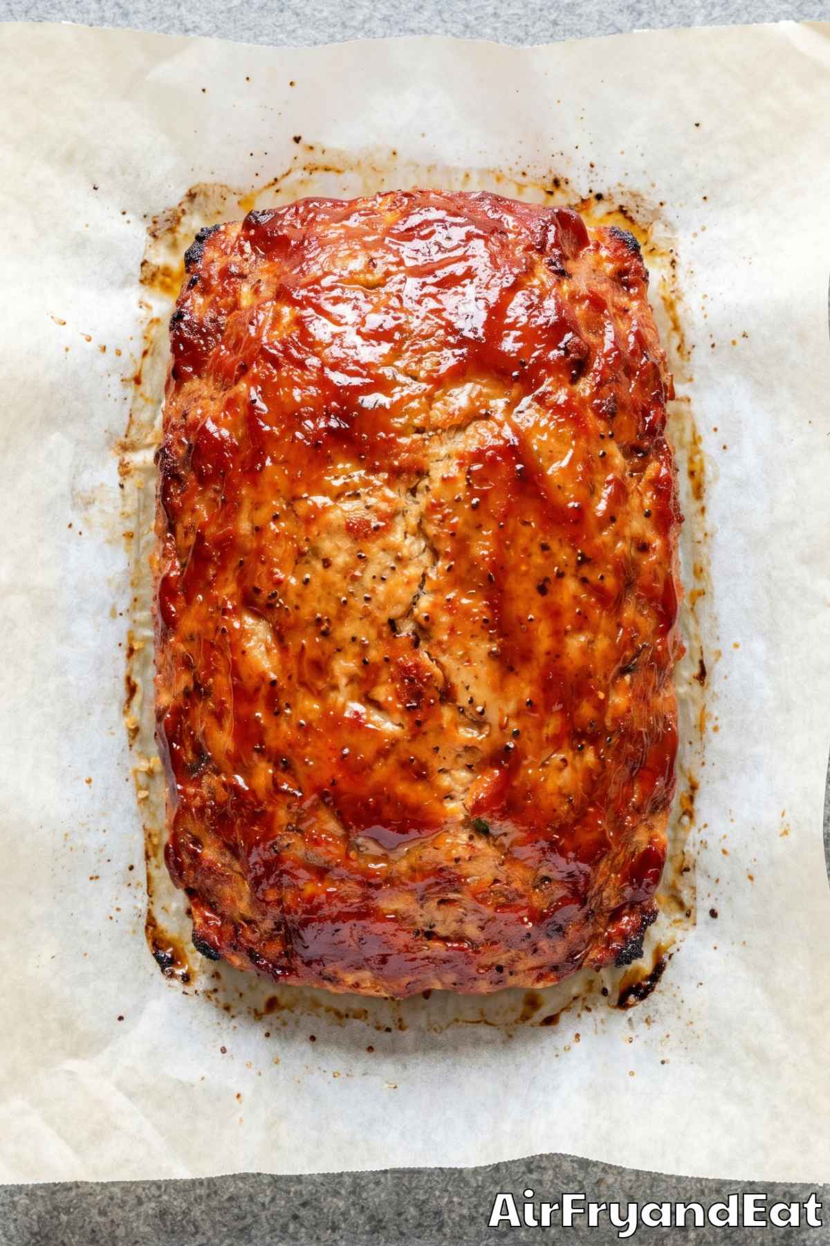 Hearty air fryer turkey meatloaf on plate