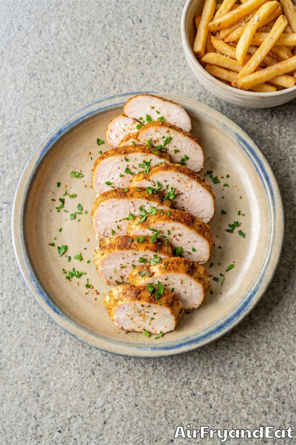 seasoned air fryer turkey tenderloin closeup