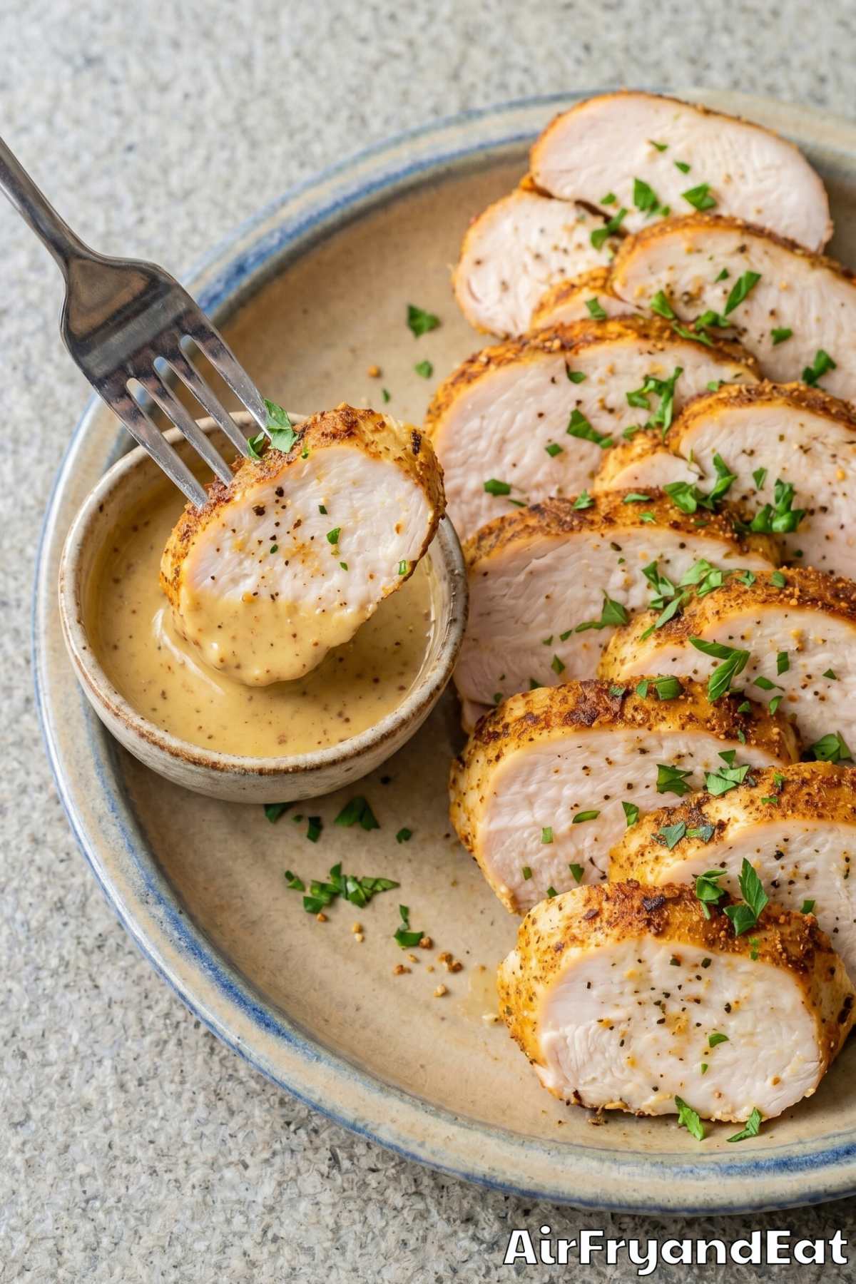 perfectly cooked air fryer turkey tenderloin