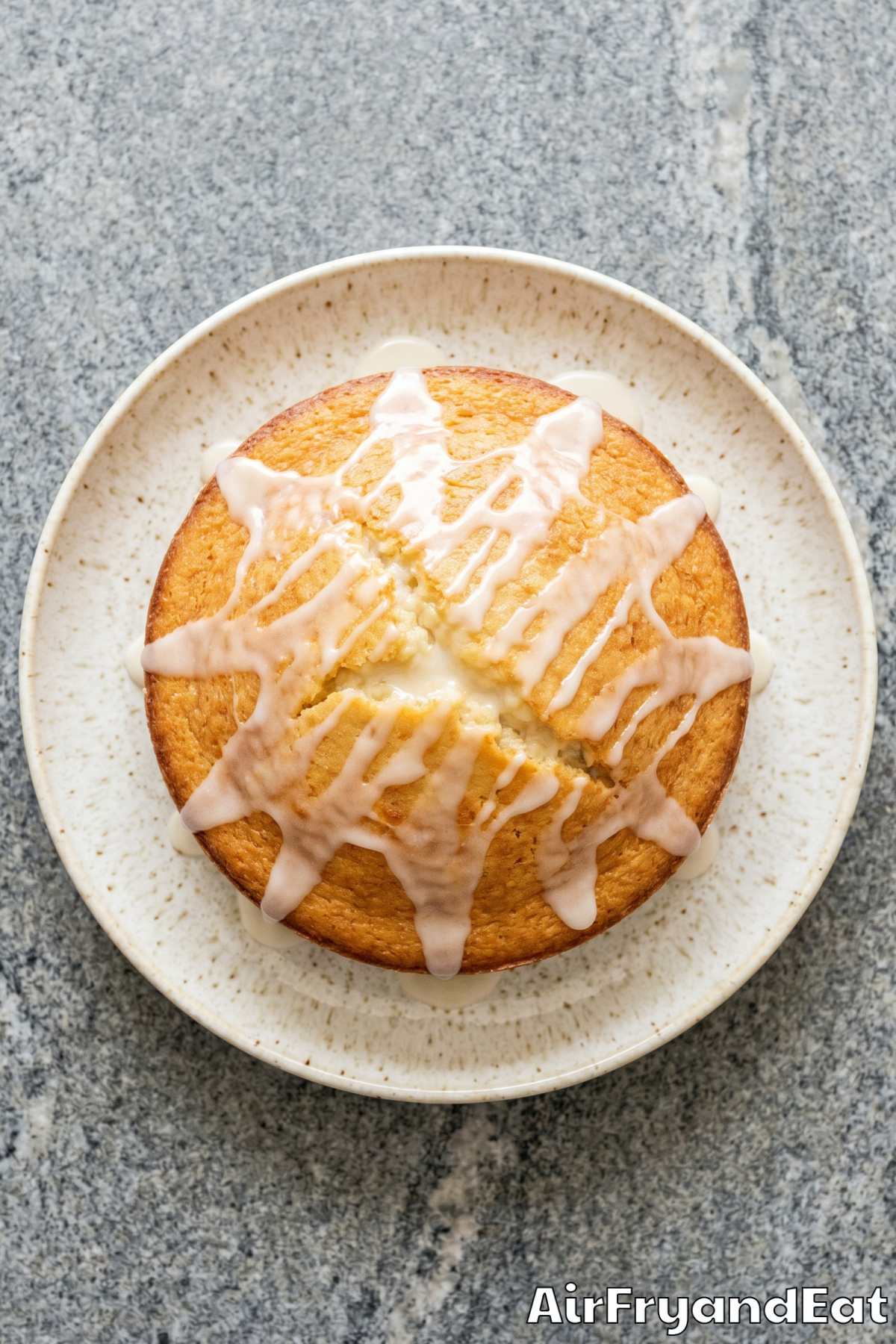 Moist air fryer vanilla cake wedge