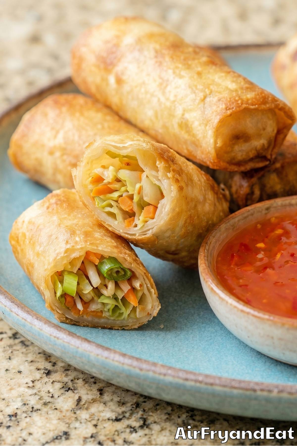 Easy air fryer vegetable spring rolls