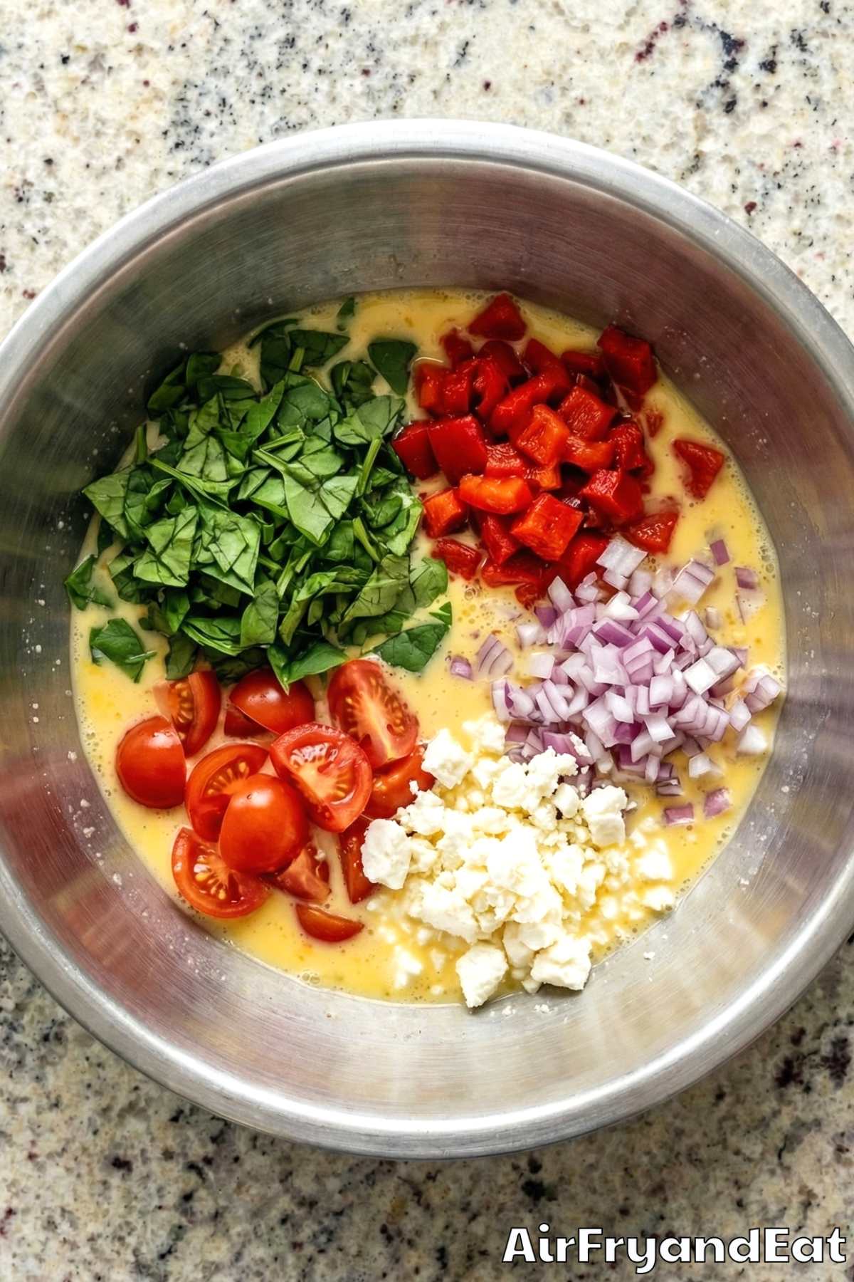Air Fryer Veggie Frittata Step 2