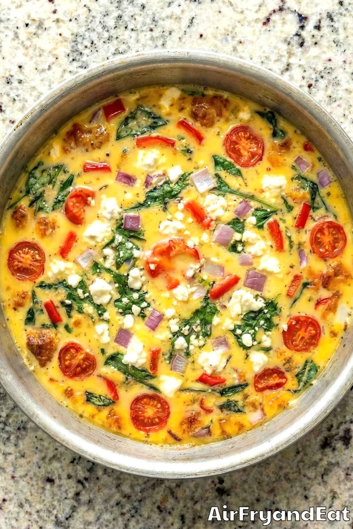 Air Fryer Veggie Frittata Step 3