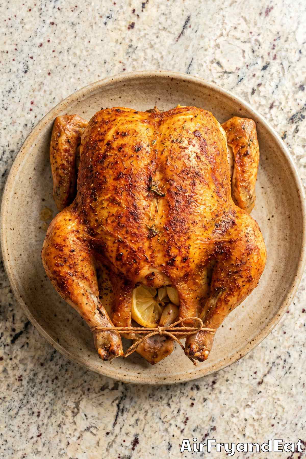 Tender air fryer whole roasted chicken platter