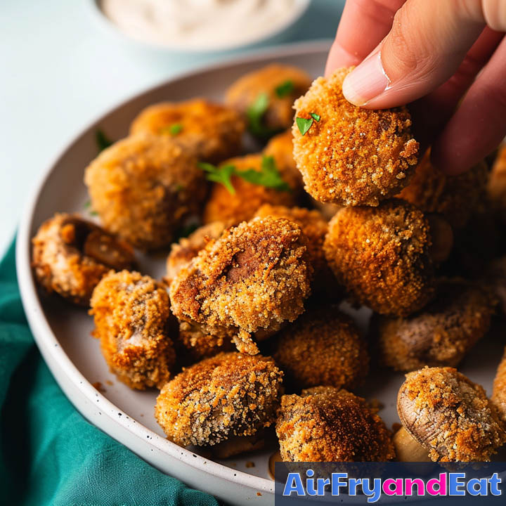 Air Fryer Breaded Mushrooms Crispy & Easy AirFryAndEat