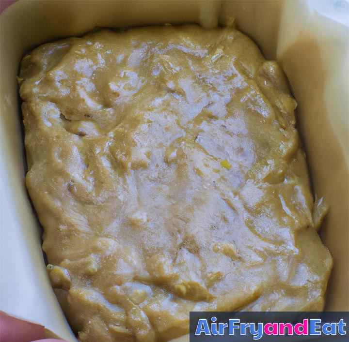 banana bread batter in the pan