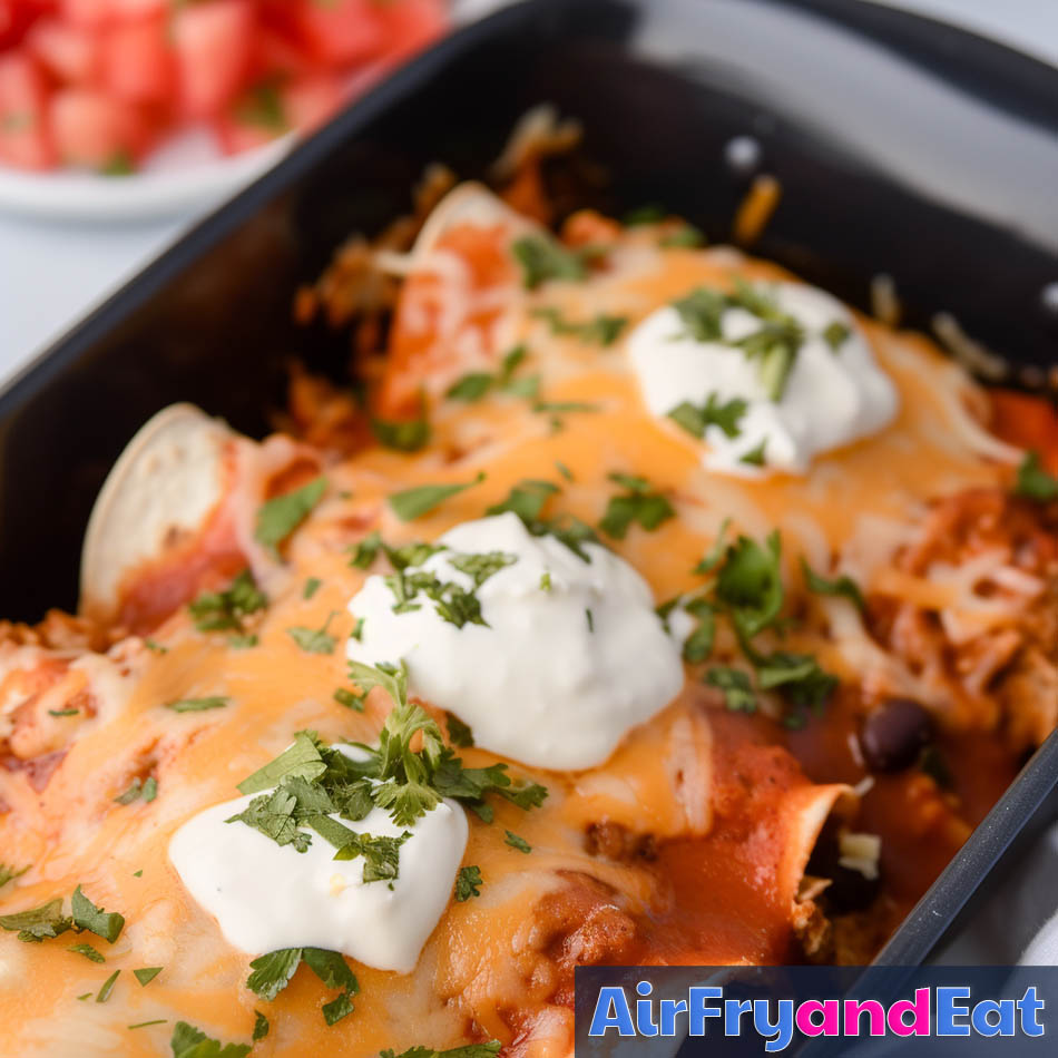 Air Fryer Chicken Enchiladas The BEST Version AirFryAndEat
