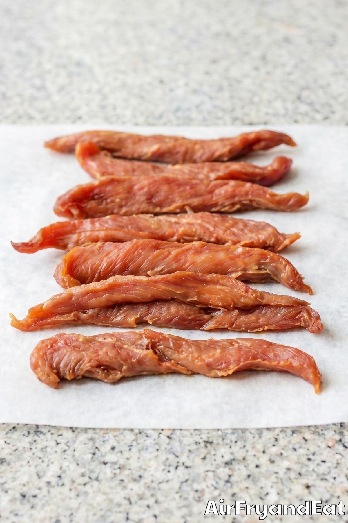 homemade air fryer chicken jerky strips