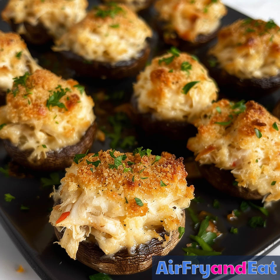 Air Fryer Crab Stuffed Mushrooms: So Tasty! | AirFryAndEat