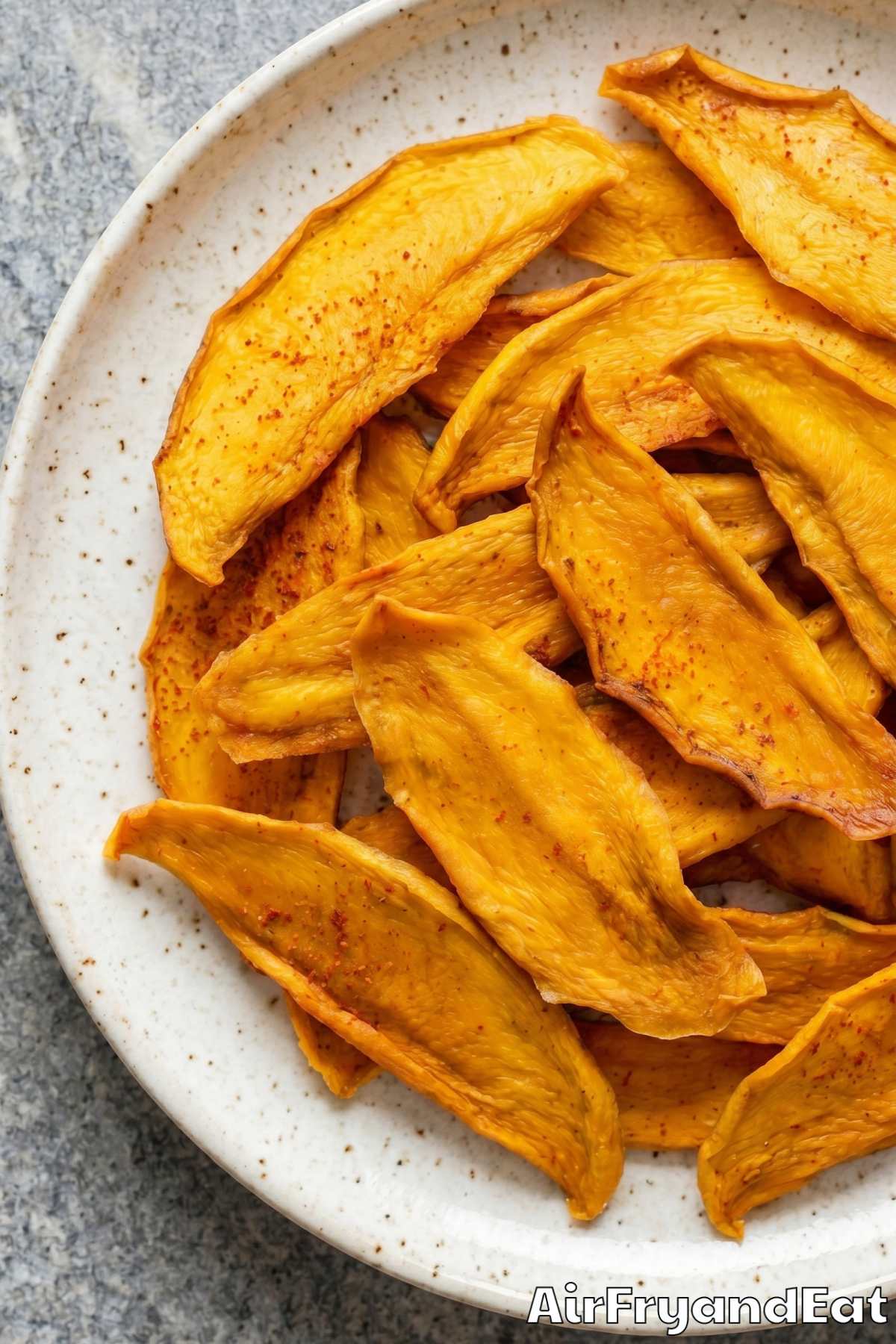 Homemade dehydrating mango in air fryer