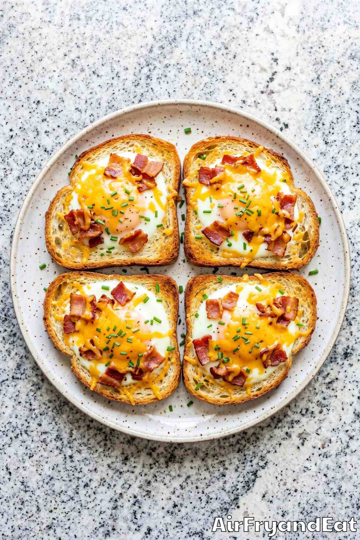 Golden egg bacon toast air fryer recipe