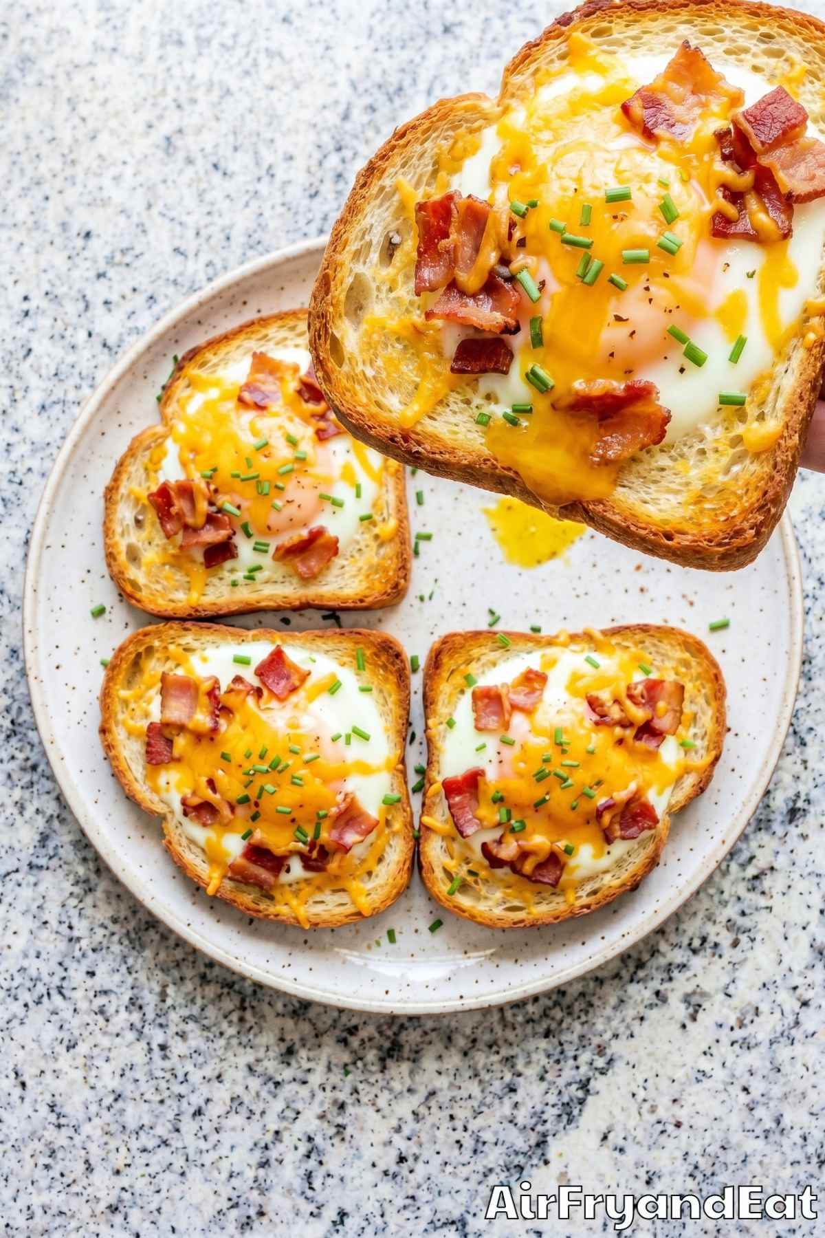 Perfect egg bacon toast air fryer recipe