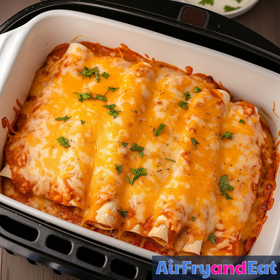 Air Fryer Chicken Enchiladas: The BEST Version | AirFryAndEat