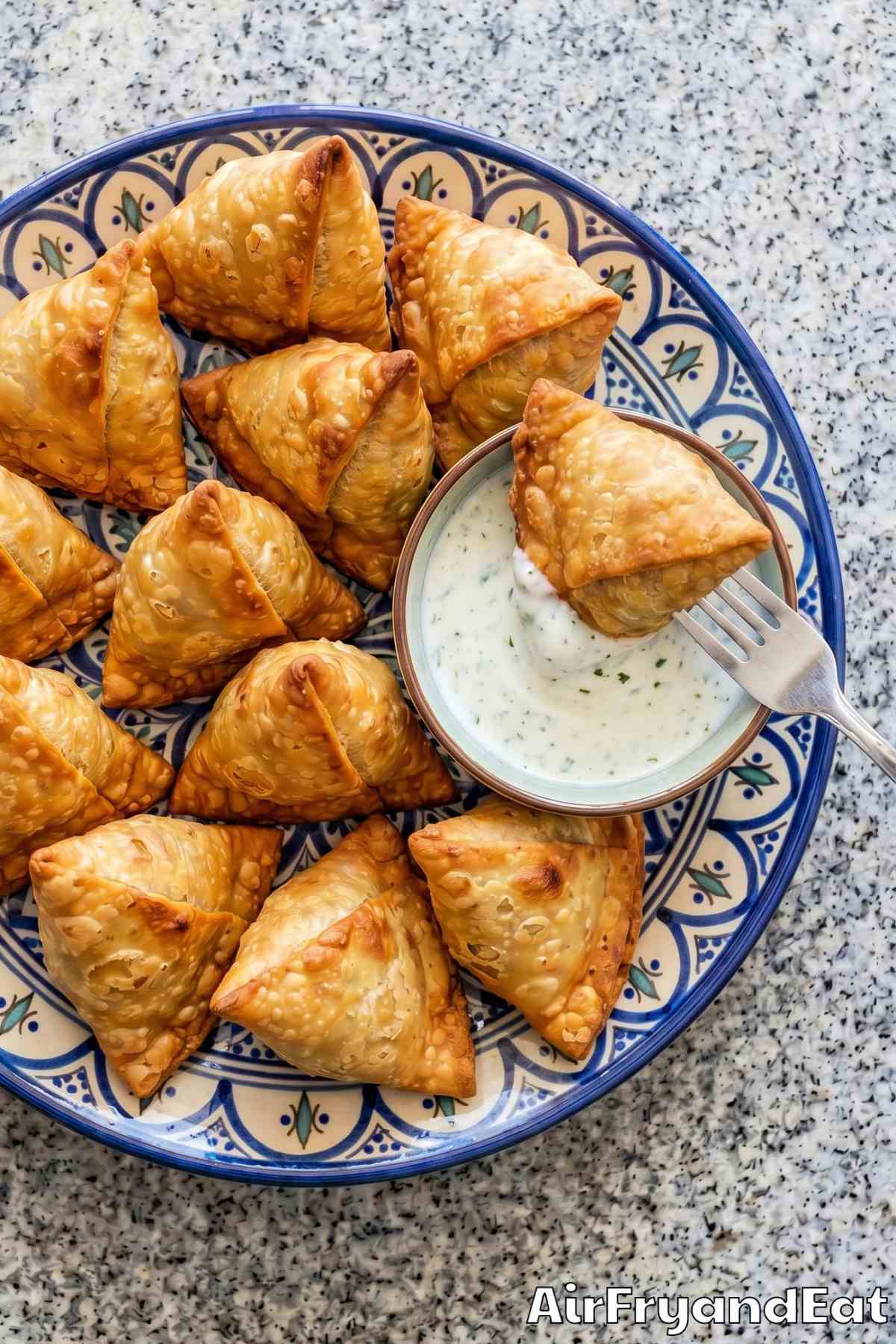 Golden frozen samosa air fryer recipe
