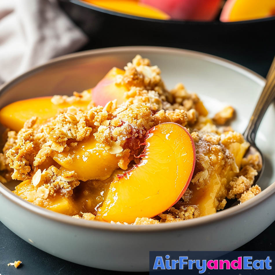 gluten free air fryer peach crumble