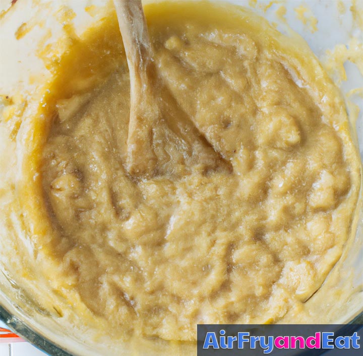 mixed banana bread batter