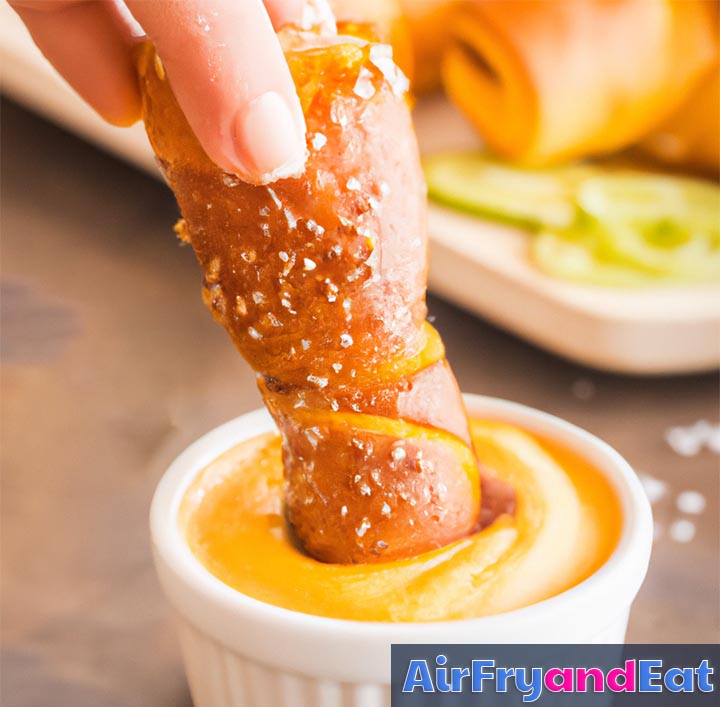 Air Fryer Pretzel Dogs Easy Recipe AirFryAndEat