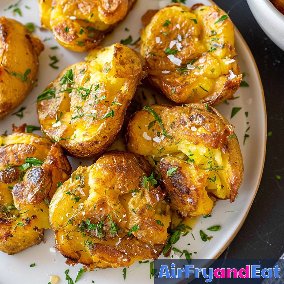 smashed air fryer potatoes 