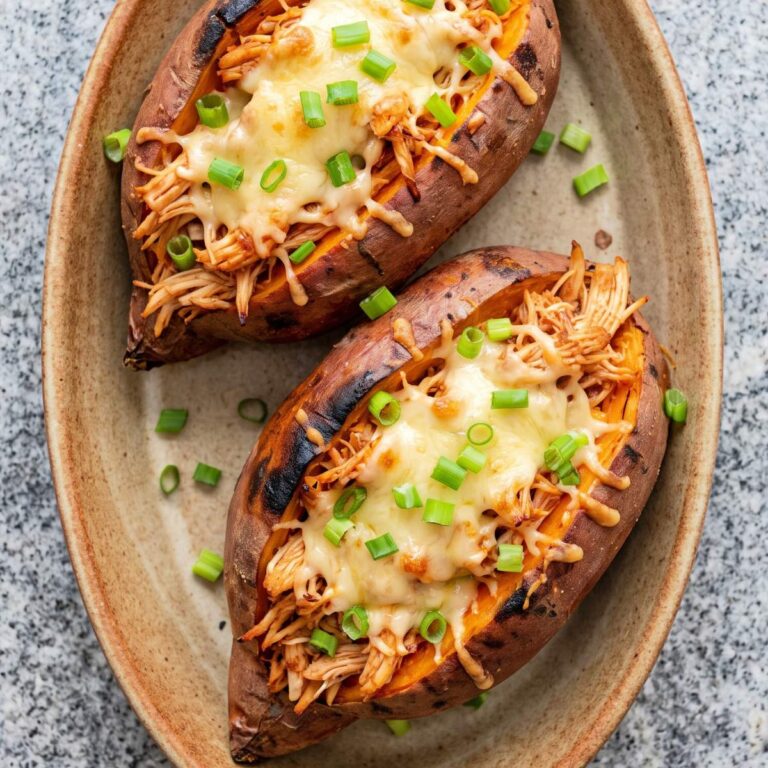 Air Fryer BBQ Chicken Stuffed Sweet Potatoes