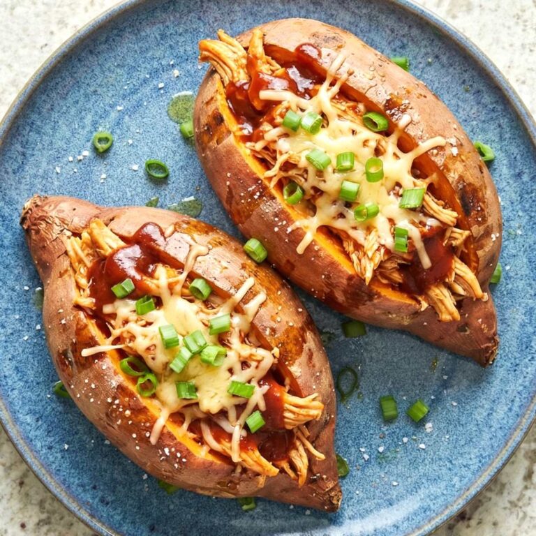 Air Fryer BBQ Chicken Stuffed Sweet Potatoes