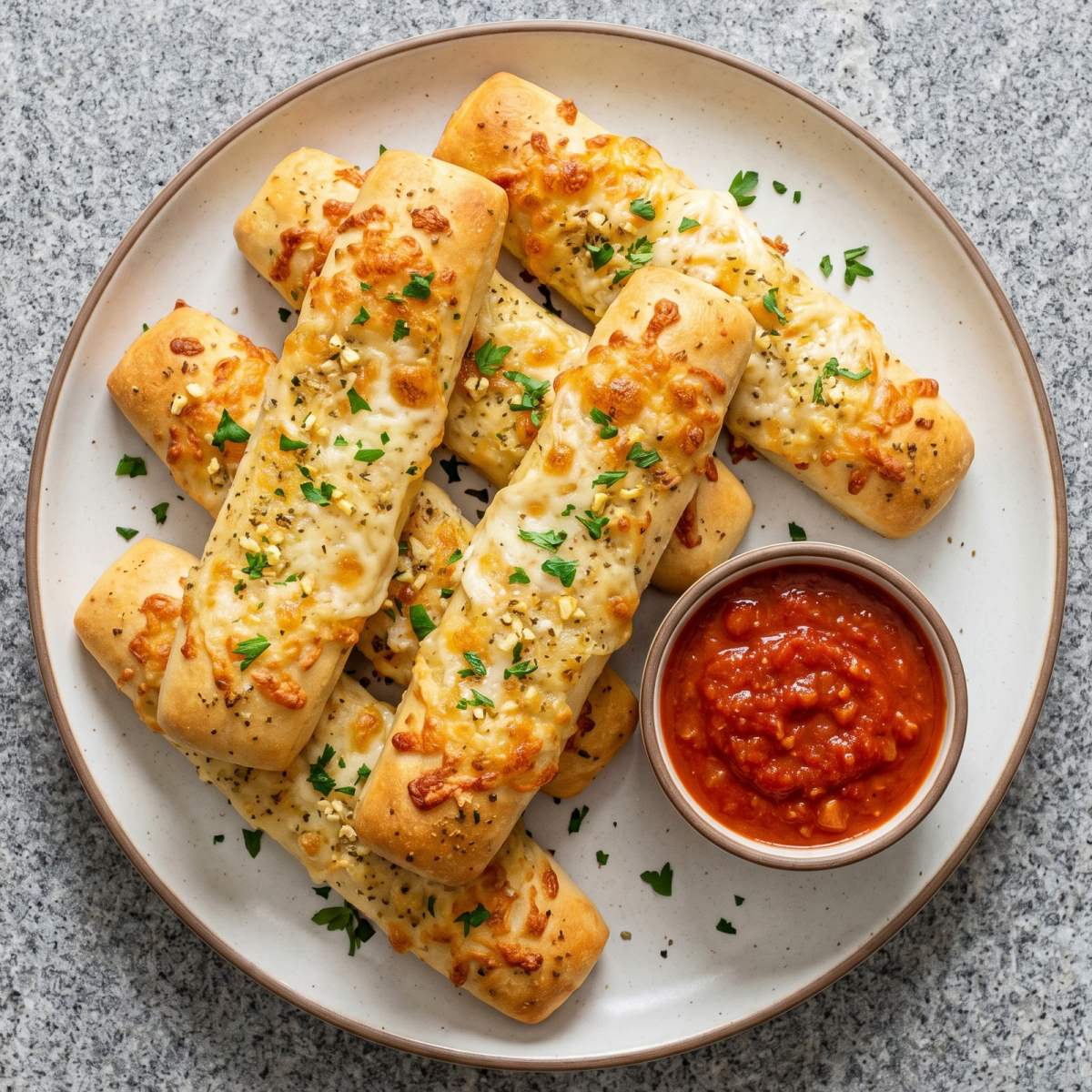Air Fryer Cheesy Garlic Breadsticks