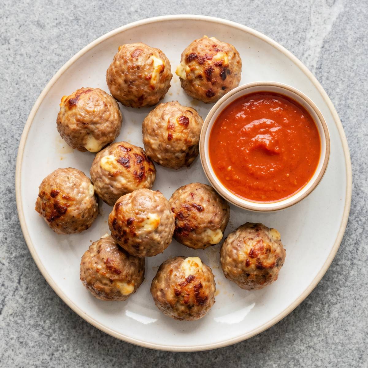 Air Fryer Cheesy Stuffed Meatballs
