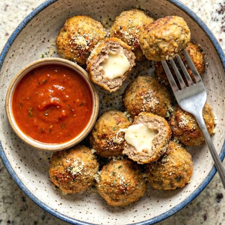 Air Fryer Cheesy Stuffed Meatballs
