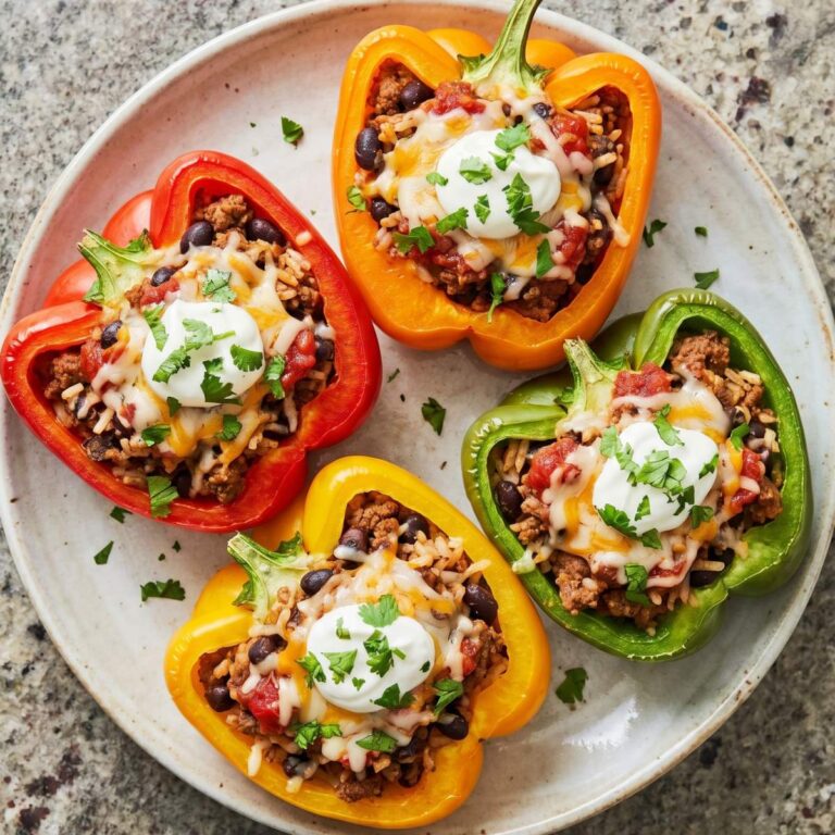 Air Fryer Cheesy Taco Stuffed Peppers