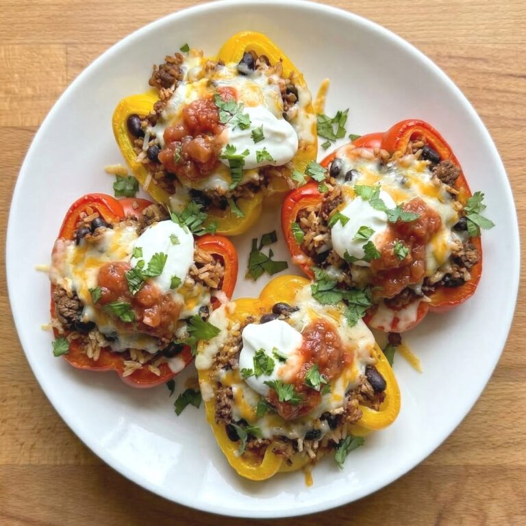 Air Fryer Cheesy Taco Stuffed Peppers
