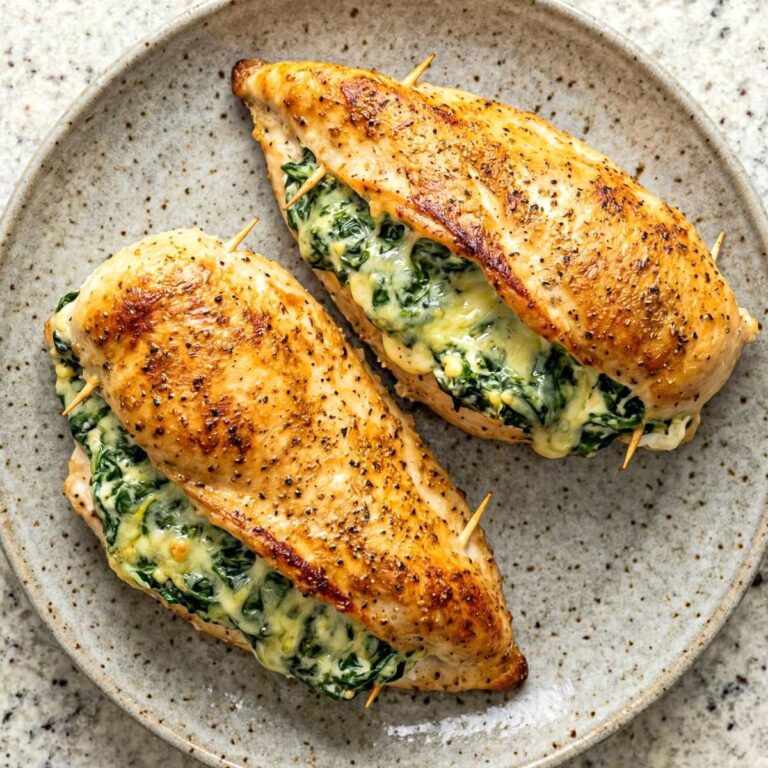 Air Fryer Creamy Spinach Stuffed Chicken