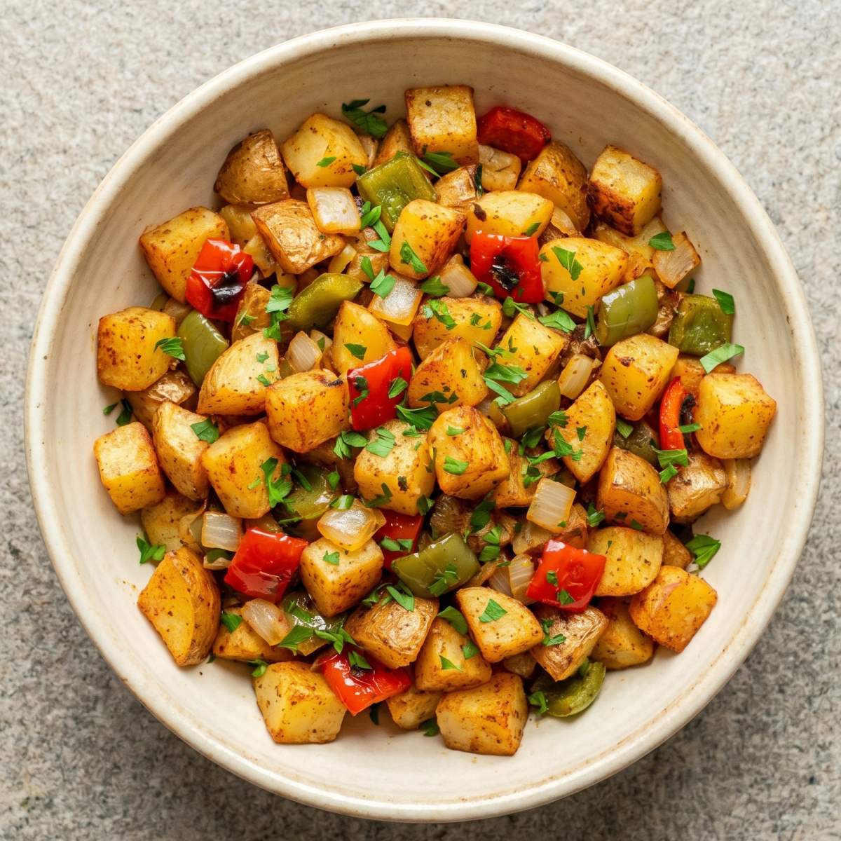 Air Fryer Crispy Breakfast Potatoes with Peppers