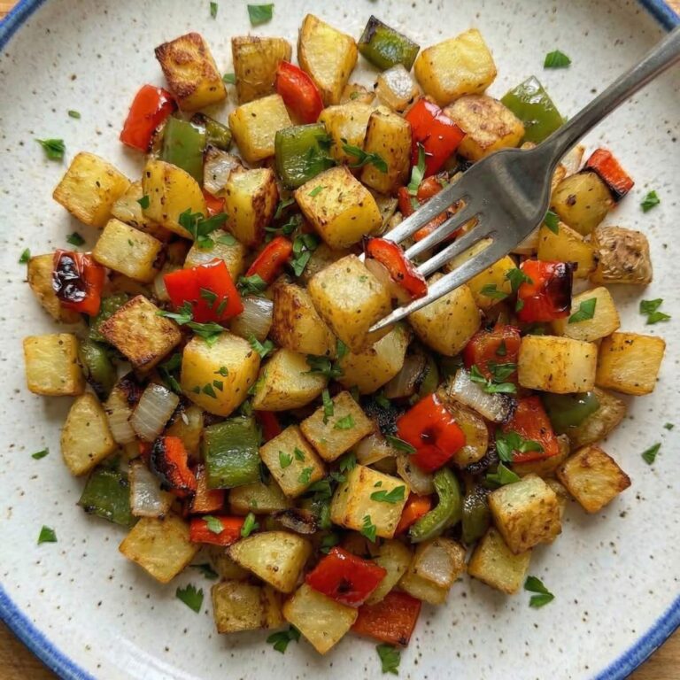 Air Fryer Crispy Breakfast Potatoes with Peppers